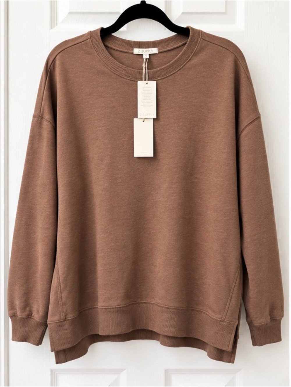 Z Supply Brown Relaxed Crewneck Sweatshirt
